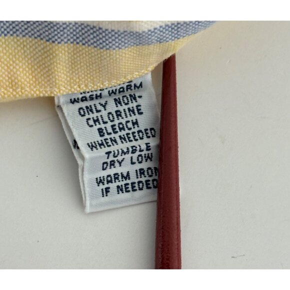 Ralph Lauren Shirt XXL Classic Fit Yellow Blue Stripe Oxford Preppy Old Money - Picture 7 of 16